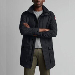 Canada Goose Crew Trench Black Zip Rain Jacket
